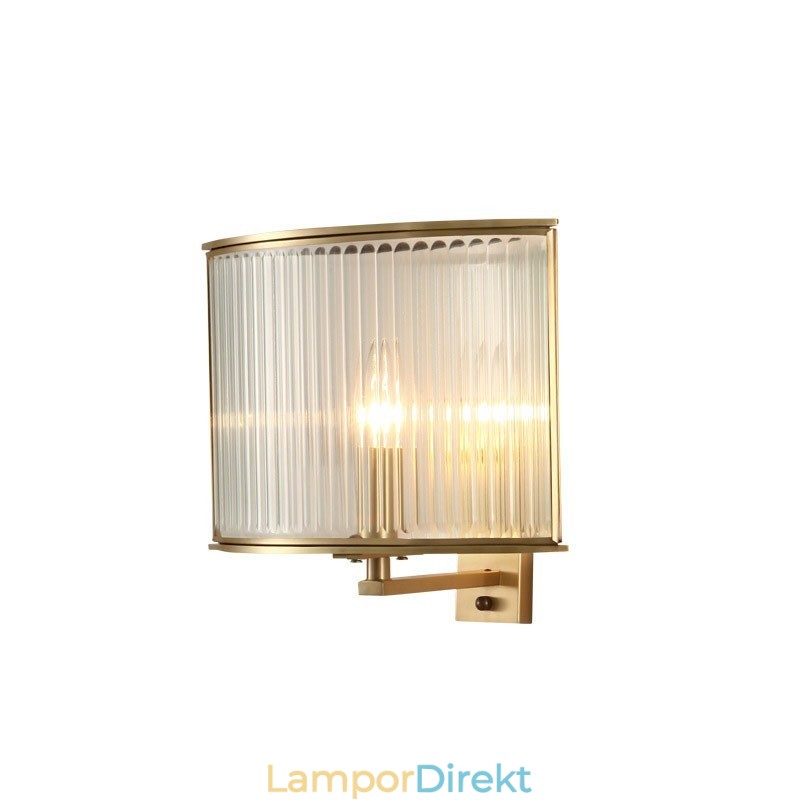 Ren Mässing Lyxig Rustik Retro Vintage 1 Ljus Vägglampa Med Glasskärm