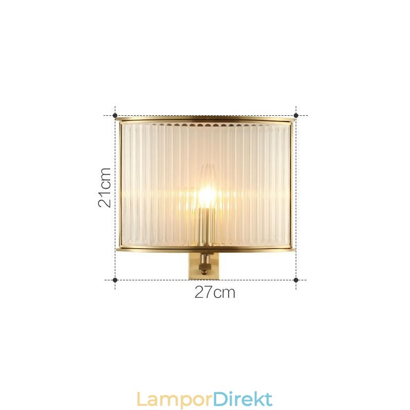 Ren Mässing Lyxig Rustik Retro Vintage 1 Ljus Vägglampa Med Glasskärm