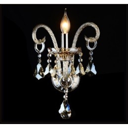 1 Ljus Matchande Cognac Färg K9 Kristallljus Retro Glas Vägglampa