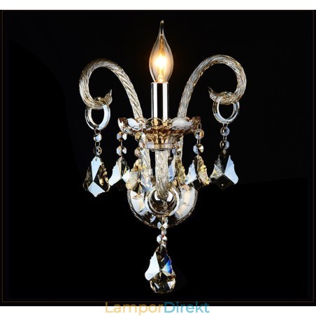 1 Ljus Matchande Cognac Färg K9 Kristallljus Retro Glas Vägglampa 1 Ljus Matchande Cognac Färg K9 Kristallljus Retro Glas Vägglampa