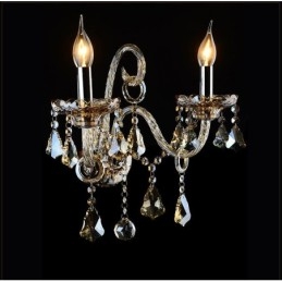Ljus Matchande Cognac Färg K9 Kristallljus Retro Glas Vägglampa