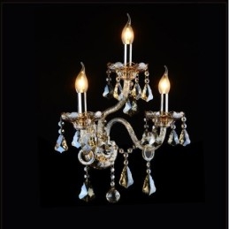 3 Ljus Matchande Cognac Färg K9 Kristallljus Retro Glas Vägglampa
