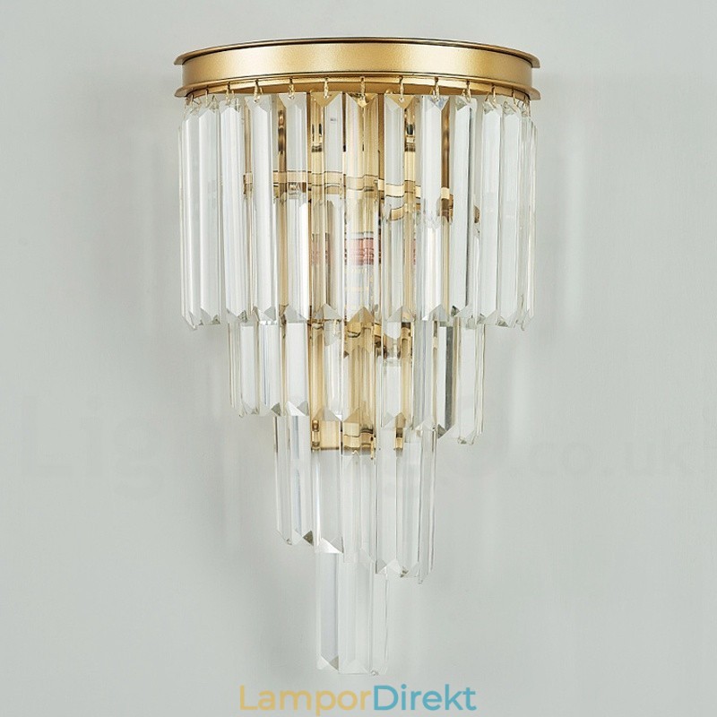 Modern Luxury K9 Kristallvägglampa Med Kristallskärm