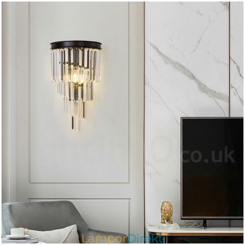 Modern Luxury K9 Kristallvägglampa Med Kristallskärm