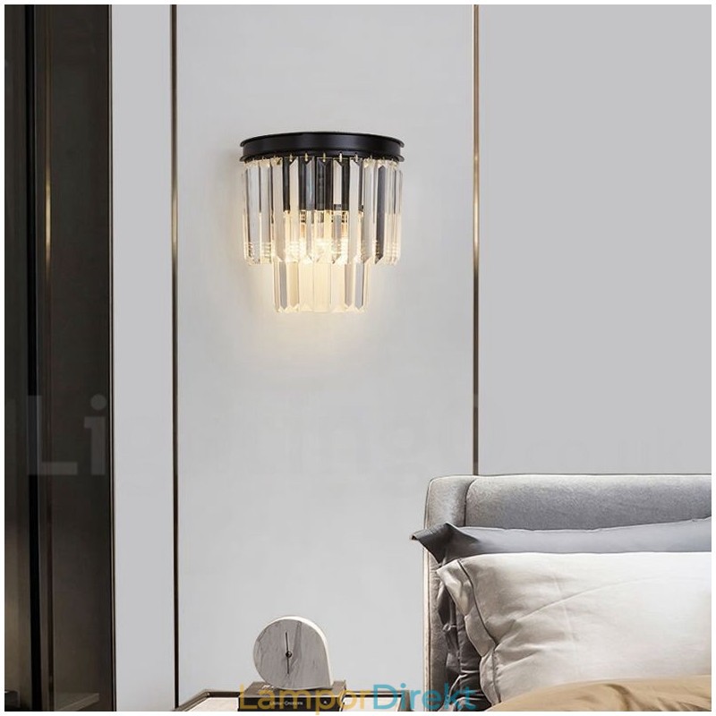 Modern Luxury K9 Kristallvägglampa Med Kristallskärm