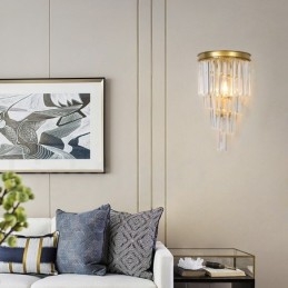 Modern Luxury K9 Kristallvägglampa Med Kristallskärm