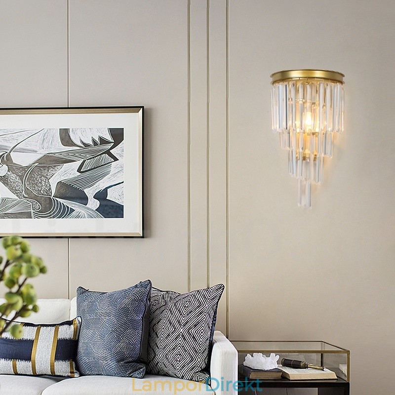 Modern Luxury K9 Kristallvägglampa Med Kristallskärm