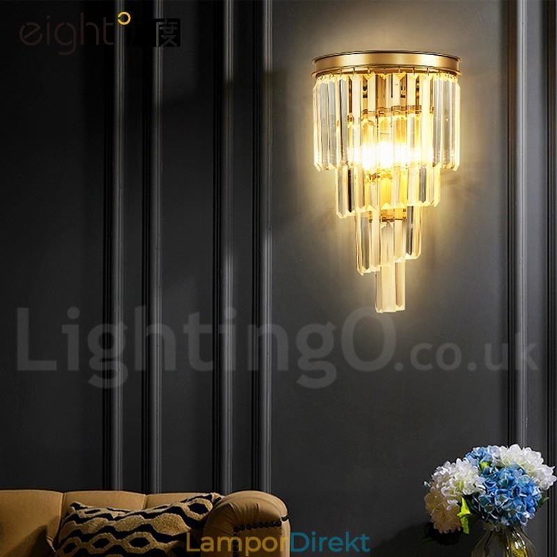 Modern Luxury K9 Kristallvägglampa Med Kristallskärm