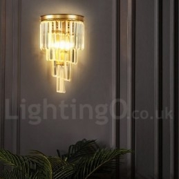 Modern Luxury K9 Kristallvägglampa Med Kristallskärm