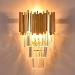 Guldmatchande Postmodern Luxury K9 Crystal Vägglampa Med Kristallskärm