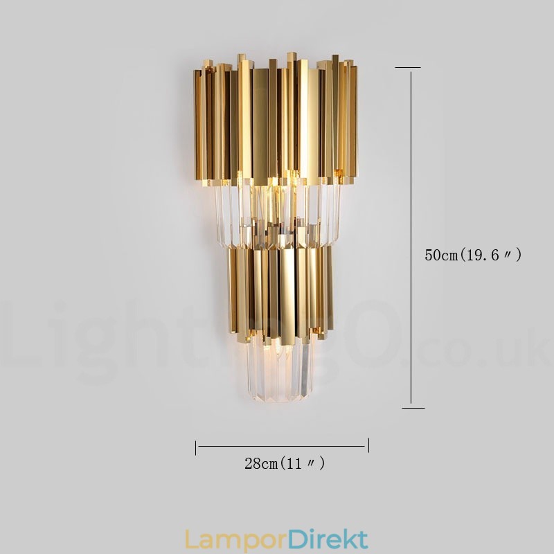 Modern Luxury K9 Kristallvägglampa Med Kristallskärm