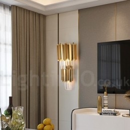 Modern Luxury K9 Kristallvägglampa Med Kristallskärm