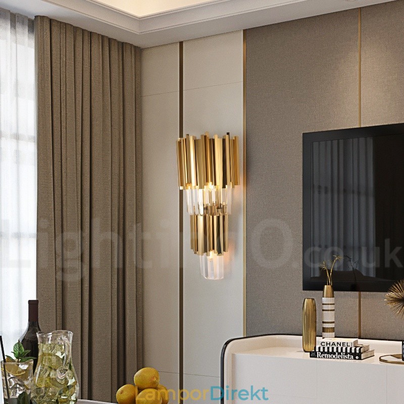 Modern Luxury K9 Kristallvägglampa Med Kristallskärm