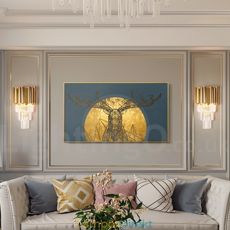Modern Luxury K9 Kristallvägglampa Med Kristallskärm