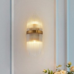 Modern Luxury K9 Kristallvägglampa Med Kristallskärm