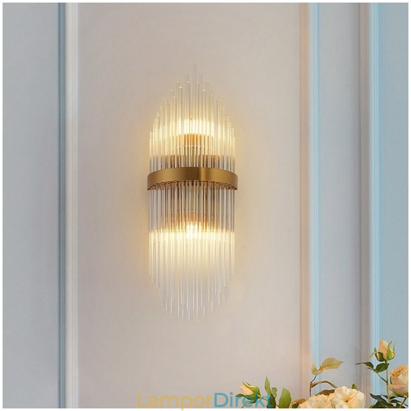 Modern Luxury K9 Kristallvägglampa Med Kristallskärm