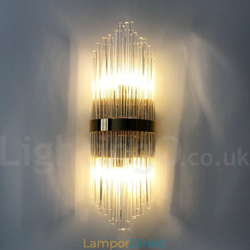 Modern Luxury K9 Kristallvägglampa Med Kristallskärm