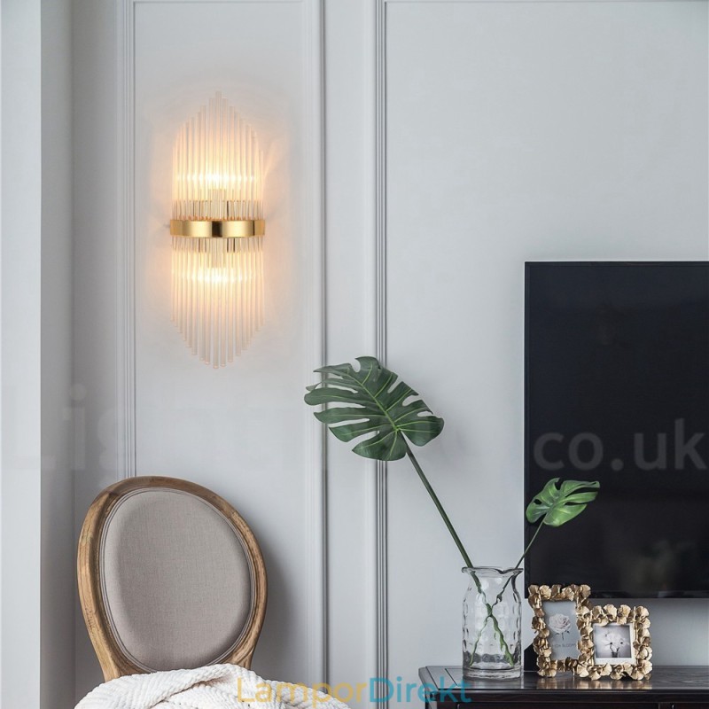 Modern Luxury K9 Kristallvägglampa Med Kristallskärm
