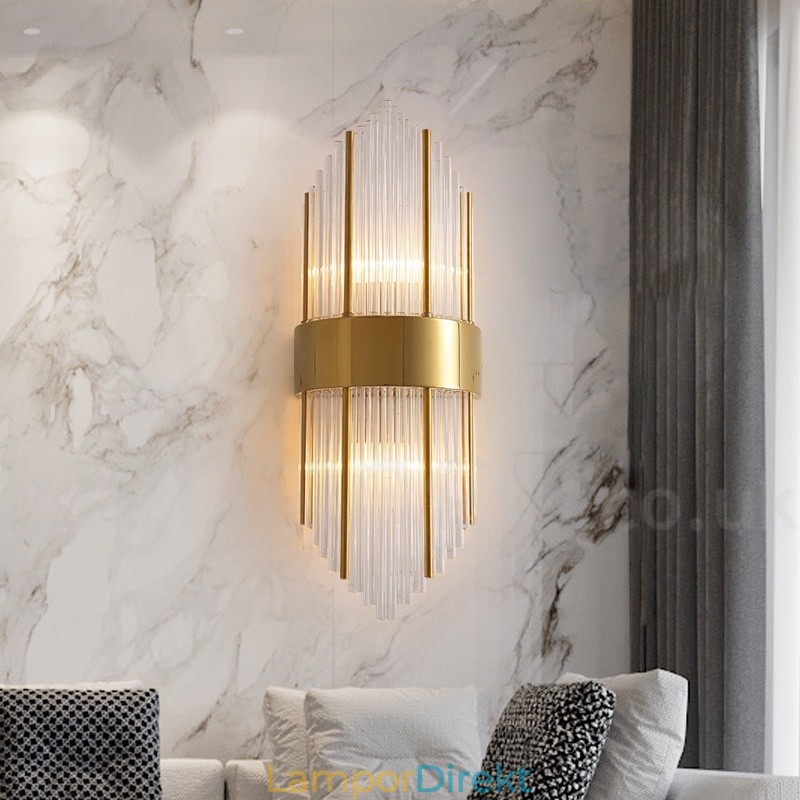 Modern Luxury K9 Kristallvägglampa Med Kristallskärm