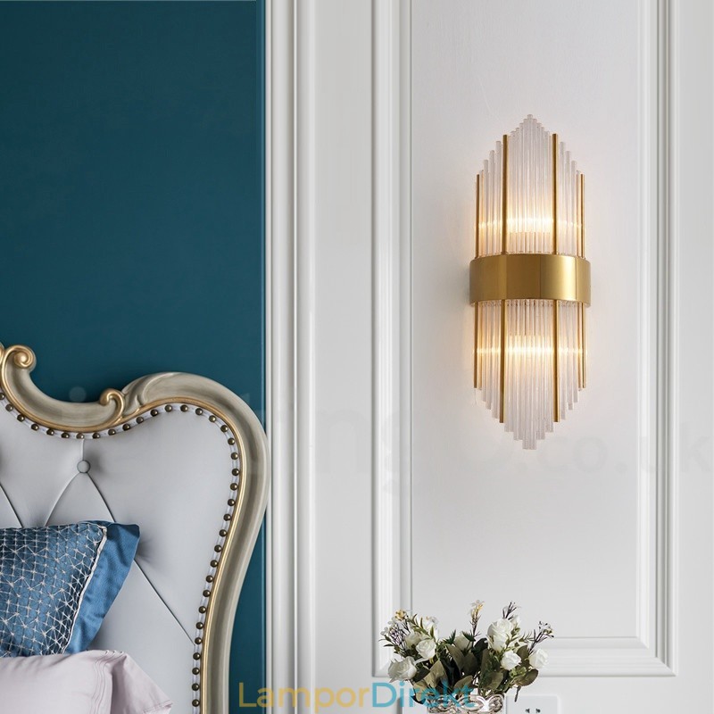 Modern Luxury K9 Kristallvägglampa Med Kristallskärm
