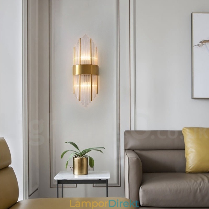 Modern Luxury K9 Kristallvägglampa Med Kristallskärm