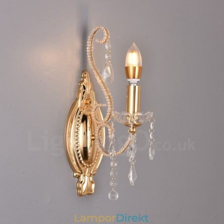 1 Ljus Guld Svart American Style Crystal Vägglampa För Vardagsrum Matsal Klädaffär Coffee Store Hotel 1 Ljus Guld Svart American Style Crystal Vägglampa För Vardagsrum Matsal Klädaffär Coffee Store Hotel