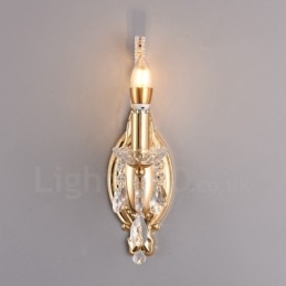 1 Ljus Guld Svart American Style Crystal Vägglampa För Vardagsrum Matsal Klädaffär Coffee Store Hotel