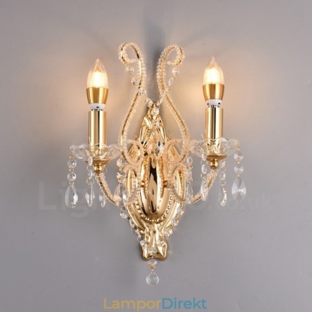 2 Ljus Guld Svart American Style Crystal Vägglampa För Vardagsrum Matsal Klädaffär Coffee Store Hotel 2 Ljus Guld Svart American Style Crystal Vägglampa För Vardagsrum Matsal Klädaffär Coffee Store Hotel