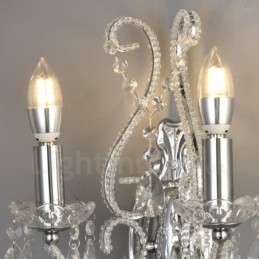 2 Ljus Guld Svart American Style Crystal Vägglampa För Vardagsrum Matsal Klädaffär Coffee Store Hotel