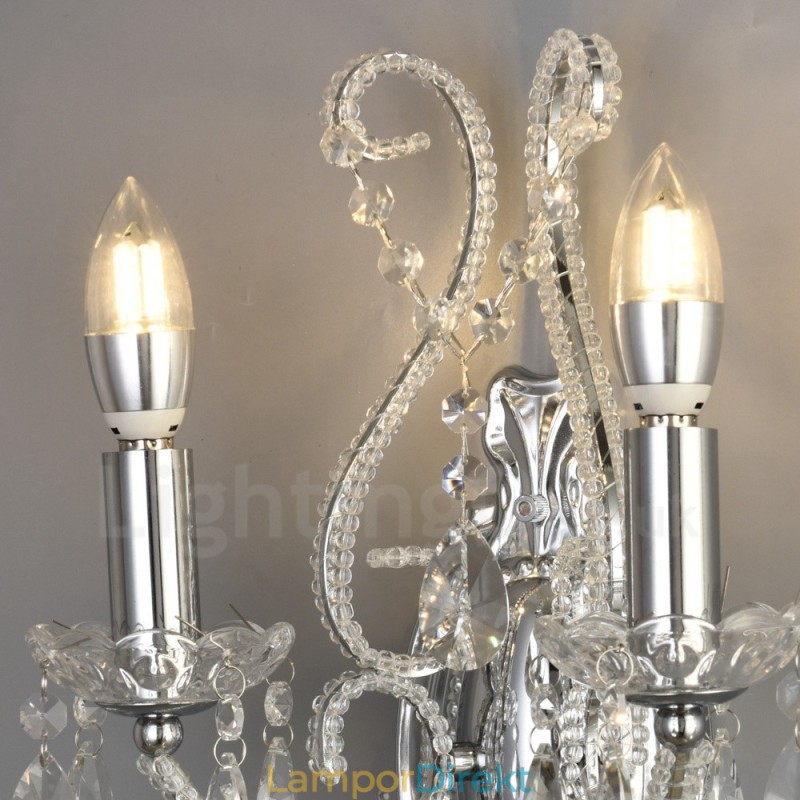 2 Ljus Guld Svart American Style Crystal Vägglampa För Vardagsrum Matsal Klädaffär Coffee Store Hotel