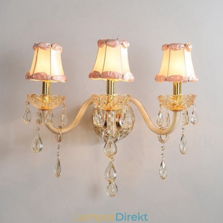 3 Ljus Guld K9 Kristallljus Retro Glas Vägglampa 3 Ljus Guld K9 Kristallljus Retro Glas Vägglampa