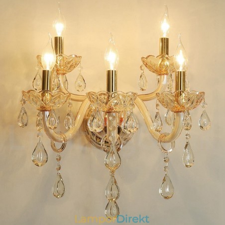Ljus Guld K9 Kristallljus Retro Glas Vägglampa Ljus Guld K9 Kristallljus Retro Glas Vägglampa