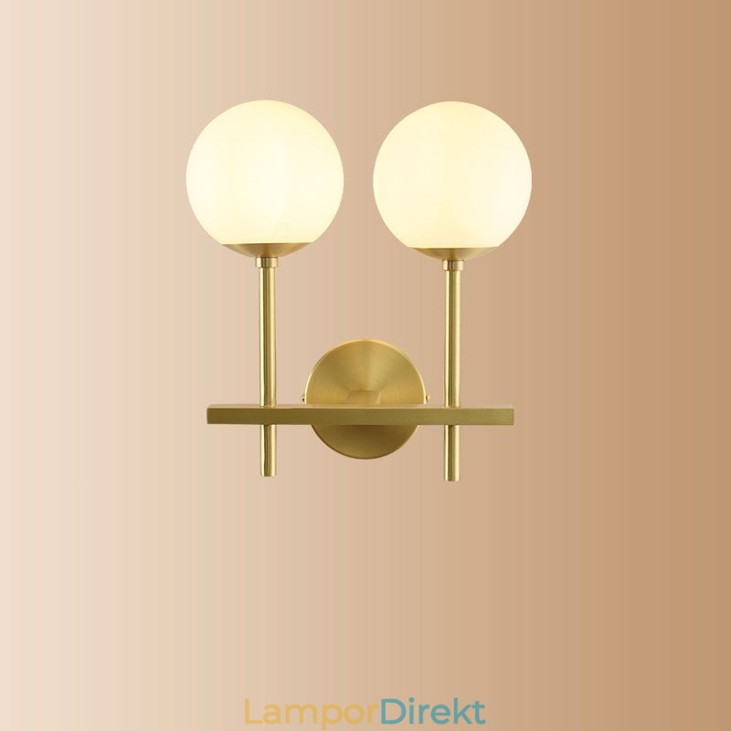 Modern Molecules Bean Vägglampa Med Kulglasskärm