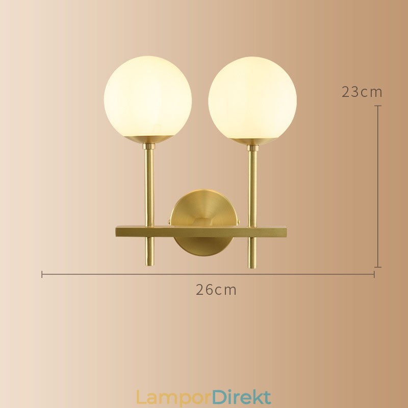 Modern Molecules Bean Vägglampa Med Kulglasskärm