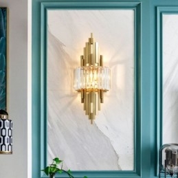 Postmodern Lyx Kristall Vägglampa Vardagsrum Tv Bakgrund Vägg Sovrum Säng Vägglampa
