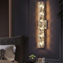 Vardagsrum Vägglampa Ljus Lyx Enkel Sovrum Sänglampa Hotell Lobby Gang Villa Projekt Rostfritt Stål Kristall Vägglampor