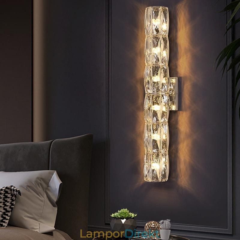 Vardagsrum Vägglampa Ljus Lyx Enkel Sovrum Sänglampa Hotell Lobby Gang Villa Projekt Rostfritt Stål Kristall Vägglampor