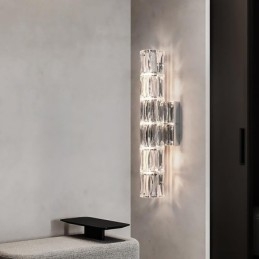 Vardagsrum Vägglampa Ljus Lyx Enkel Sovrum Sänglampa Hotell Lobby Gang Villa Projekt Rostfritt Stål Kristall Vägglampor