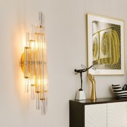 Hotellljus Lyx Kristall Vägglampa Stolpemodern Personlighet Vardagsrum Entré Bakgrund Vägglampa Sovrum Sängbord Dekorativa Lampetter