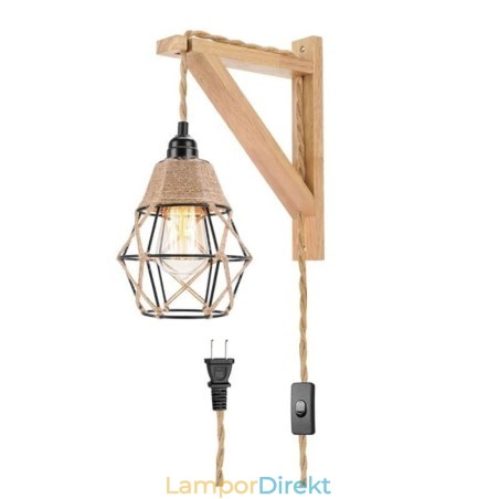 Hampa Rep Järn Konst Vägglampa American Pastoral Retro Vägglampa Med Plugg Hampa Rep Järn Konst Vägglampa American Pastoral Retro Vägglampa Med Plugg