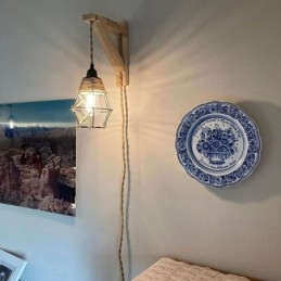 Hampa Rep Järn Konst Vägglampa American Pastoral Retro Vägglampa Med Plugg