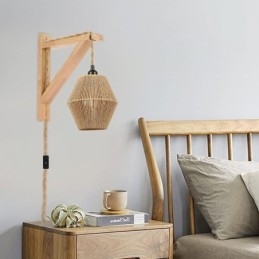 Pappersrep Vägglampa American Pastoral Retro Vägglampa Med Stickpropp