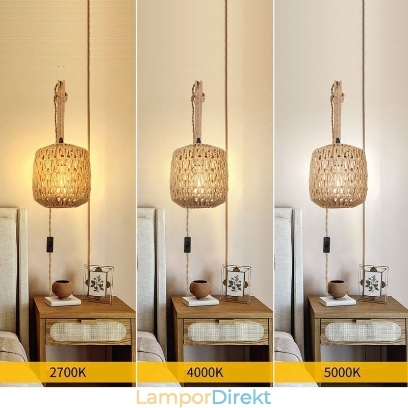 Amerikansk Retro Wall Sconce 3M Hamp Rope Hanging Line Paper Rope Woven Lampskärm