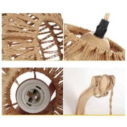 Amerikansk Retro Wall Sconce 3M Hamp Rope Hanging Line Paper Rope Woven Lampskärm