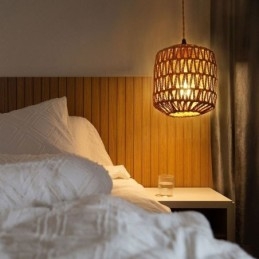 Amerikansk Retro Wall Sconce 3M Hamp Rope Hanging Line Paper Rope Woven Lampskärm