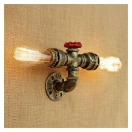 Vintage Retro Vattenrör Industriella Lampetter Vägglampa