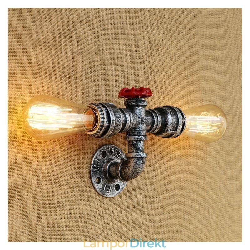 Vintage Retro Vattenrör Industriella Lampetter Vägglampa