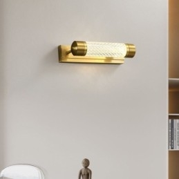 Vägglampa Mässing Akryl Cylinder Spegel Front Light