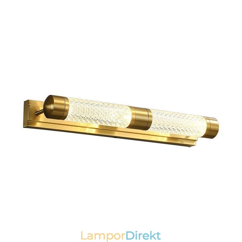 Vägglampa Mässing Akryl Cylinder Spegel Front Light