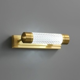 Vägglampa Mässing Akryl Cylinder Spegel Front Light